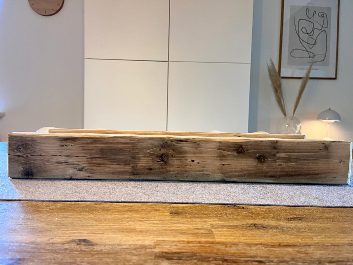 Adventskranz Upcycling Holztablett