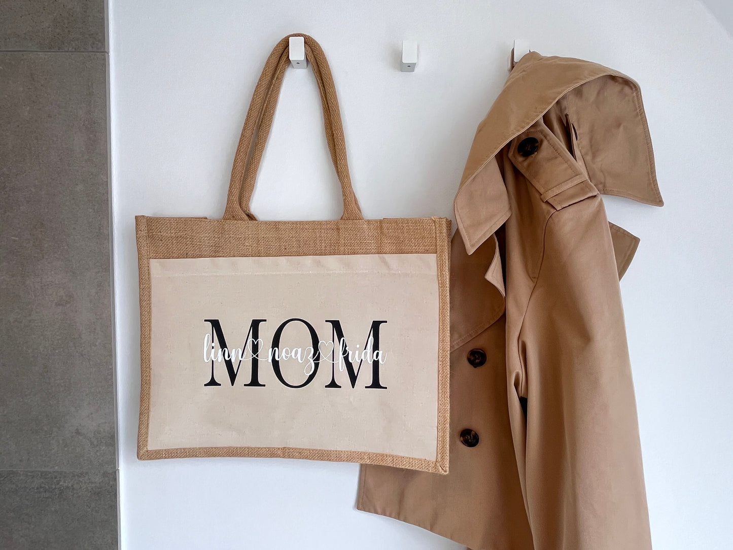 Jutetasche Shopper Jutebag MOM personalisiert