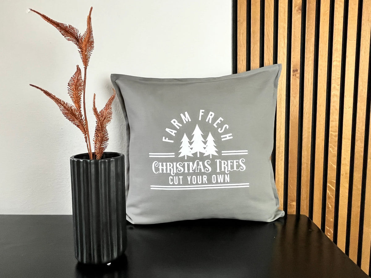 Kissen Christmas Trees grau
