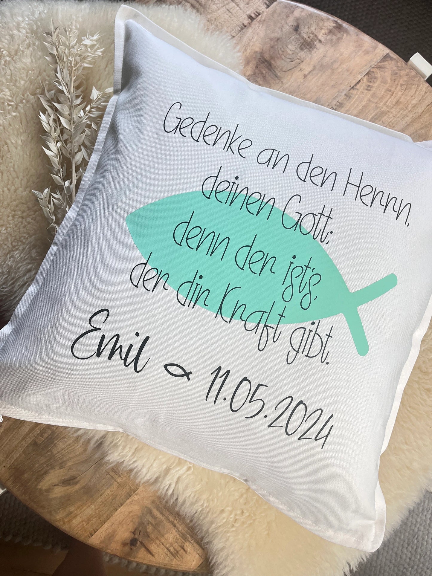 Kissen Konfirmation Kommunion Taufe grün