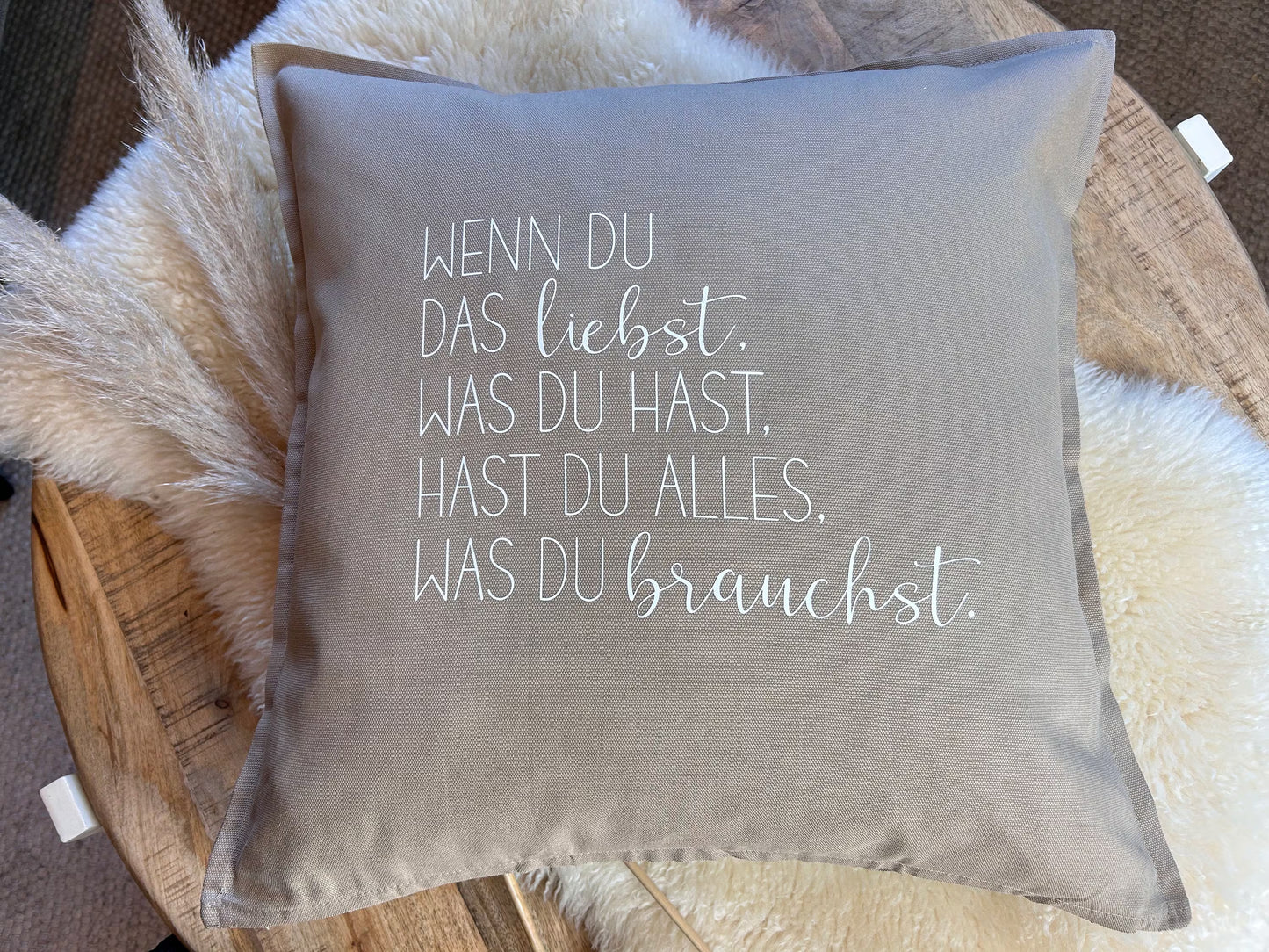 Kissen Liebe beige