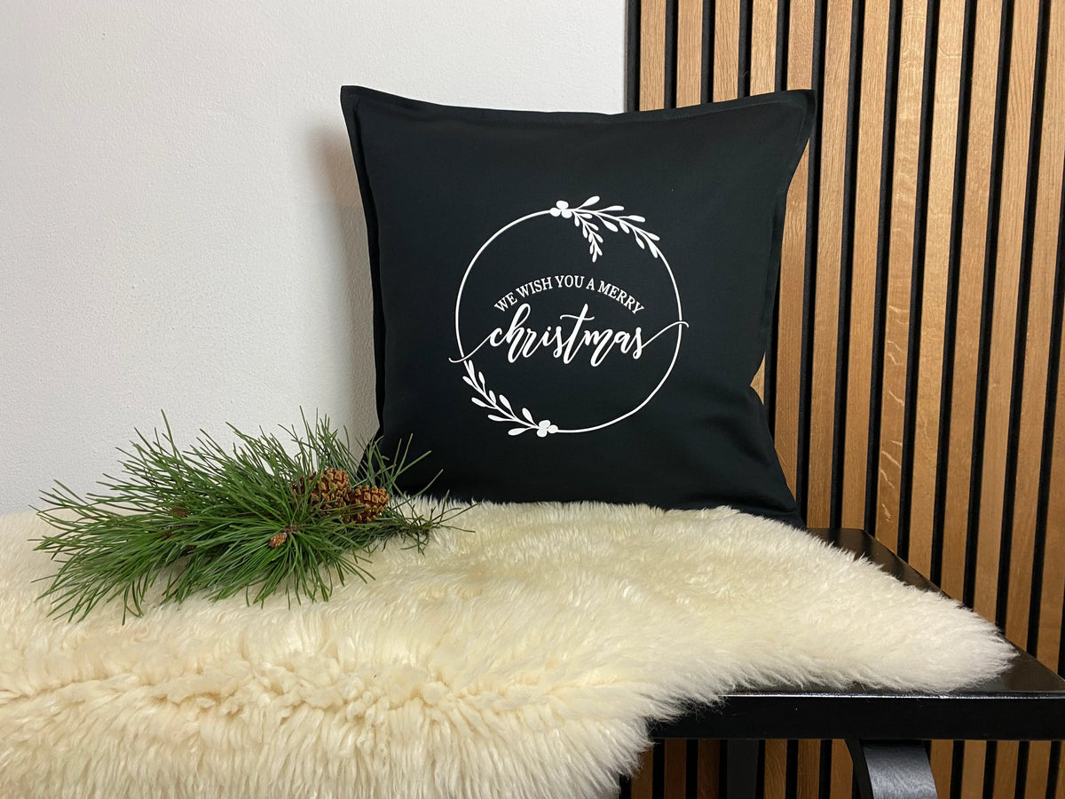 Kissen Merry christmas schwarz Weihnachten