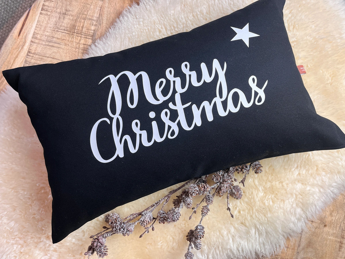 Kissen Merry Christmas schwarz