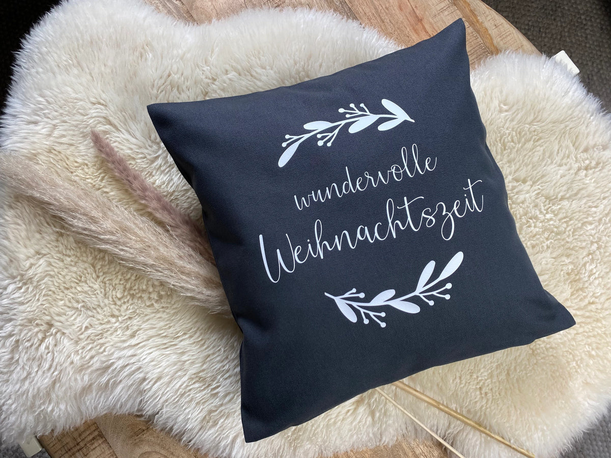 Kissen wundervolle Weihnachtszeit dunkelgrau