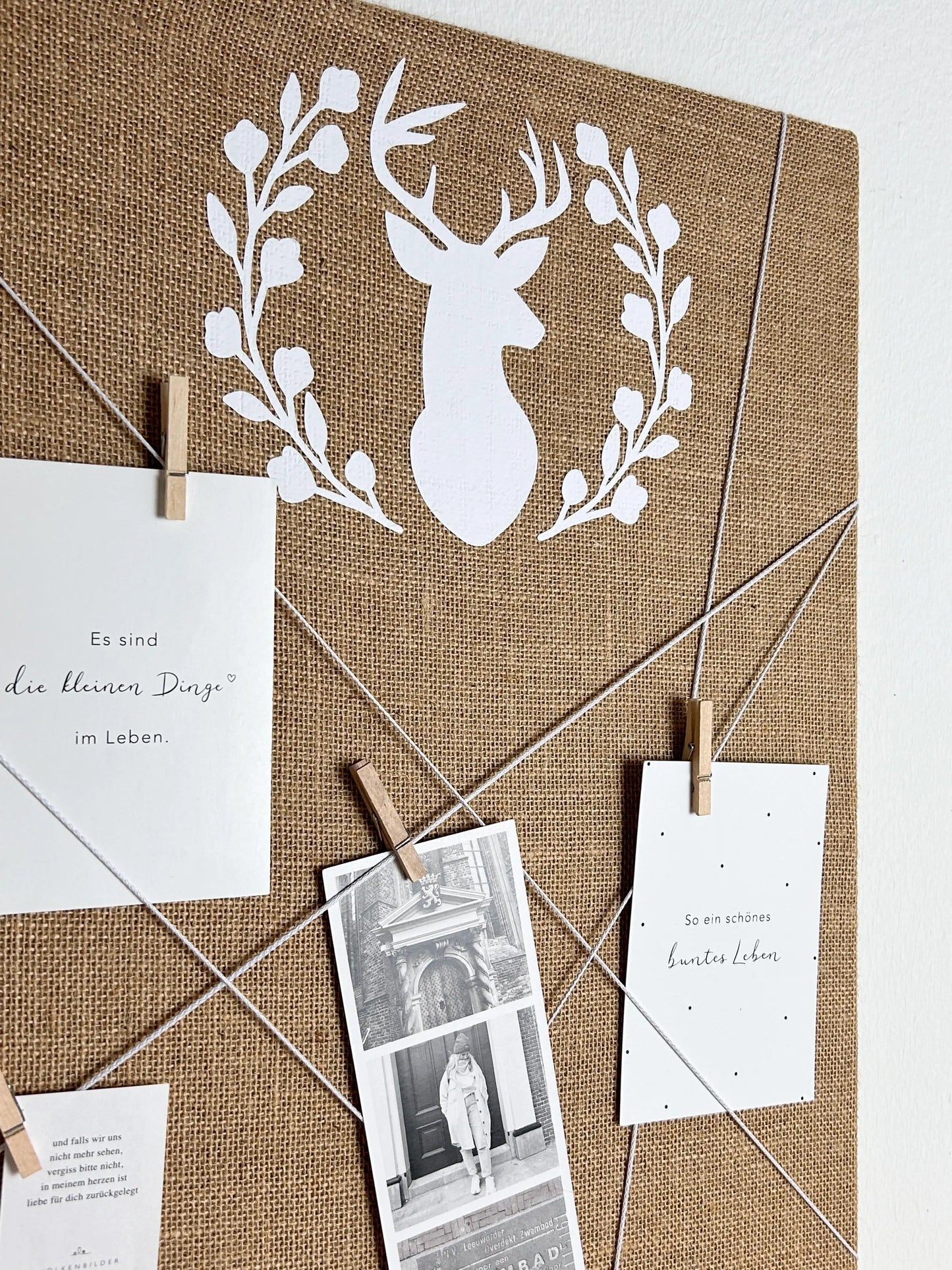 Memoboard Hirsch Jute