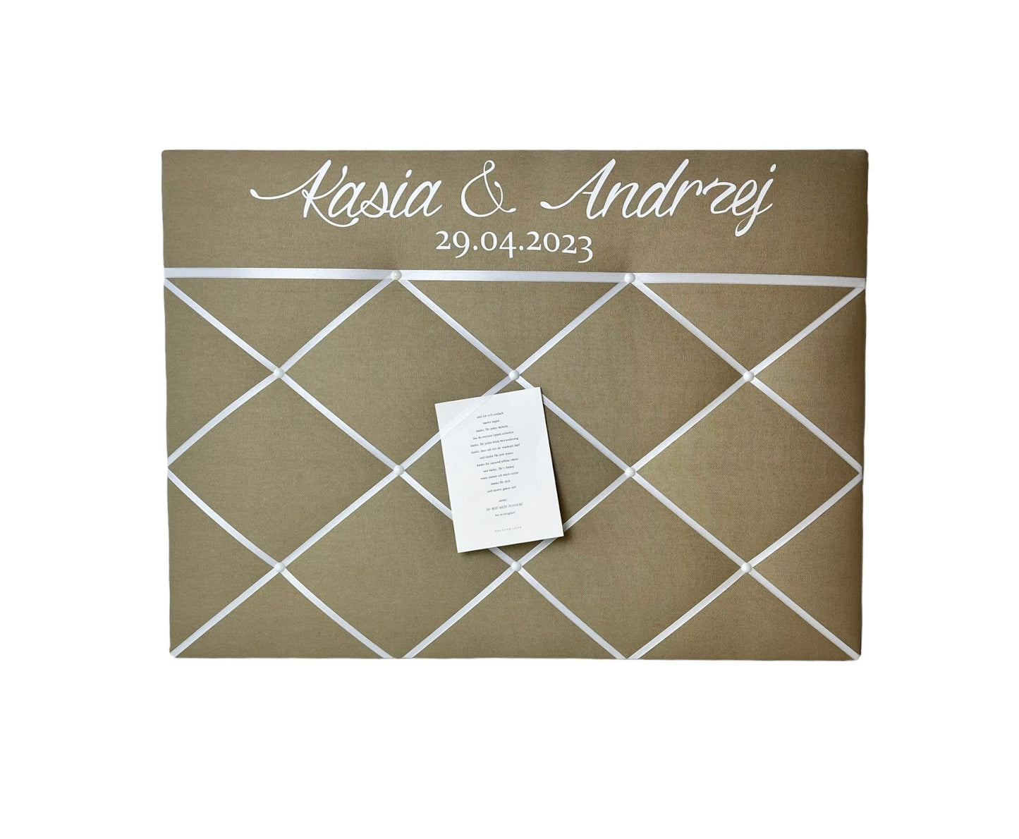 Memoboard Hochzeit personalisiert beige