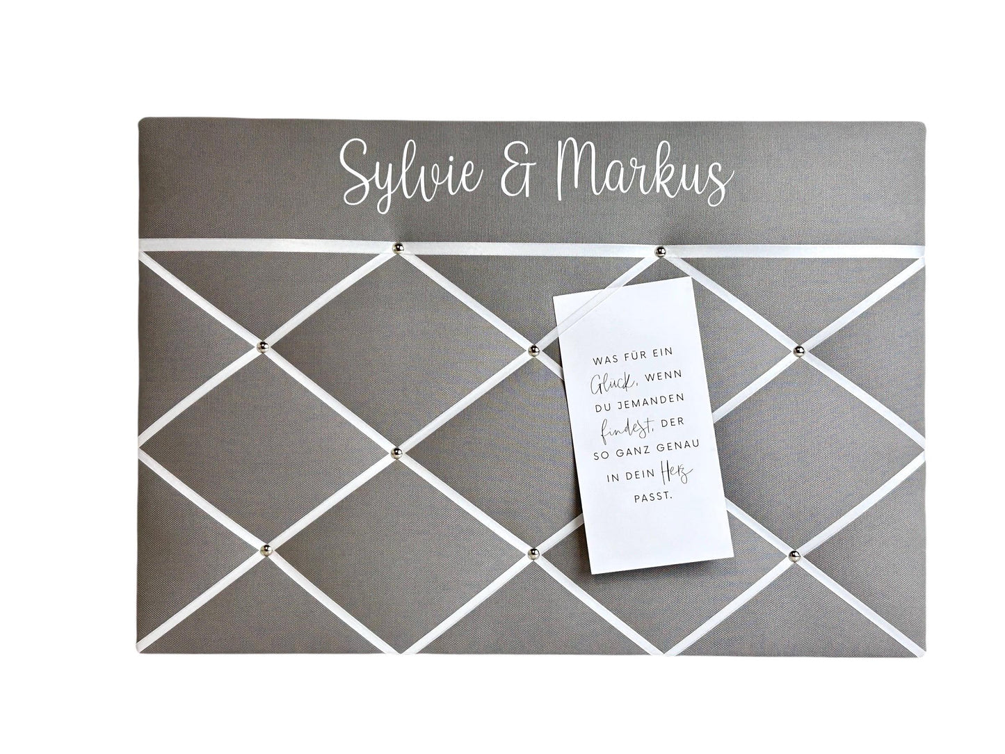 Memoboard Hochzeit personalisiert grau
