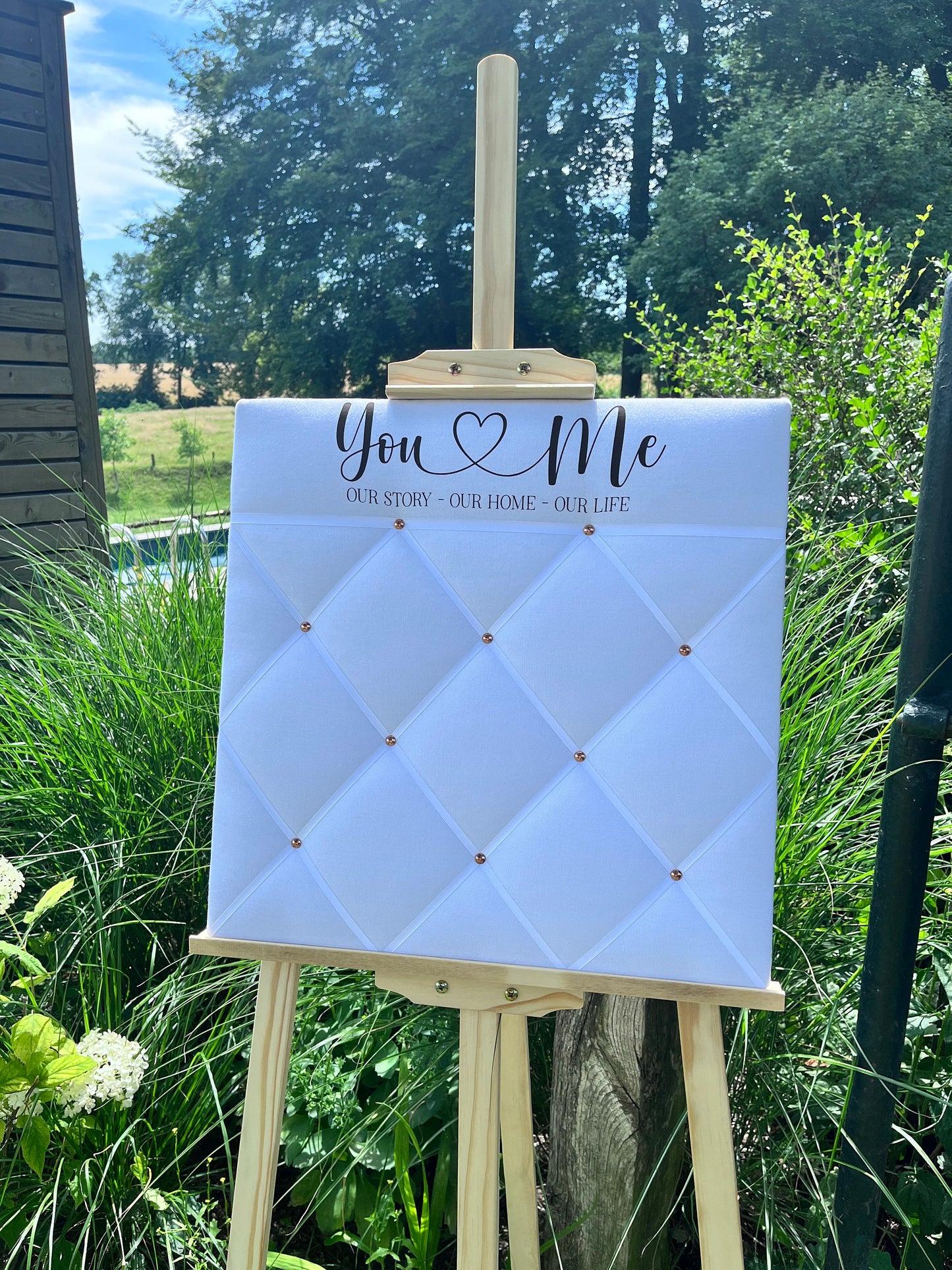 Memoboard Hochzeit you&me white