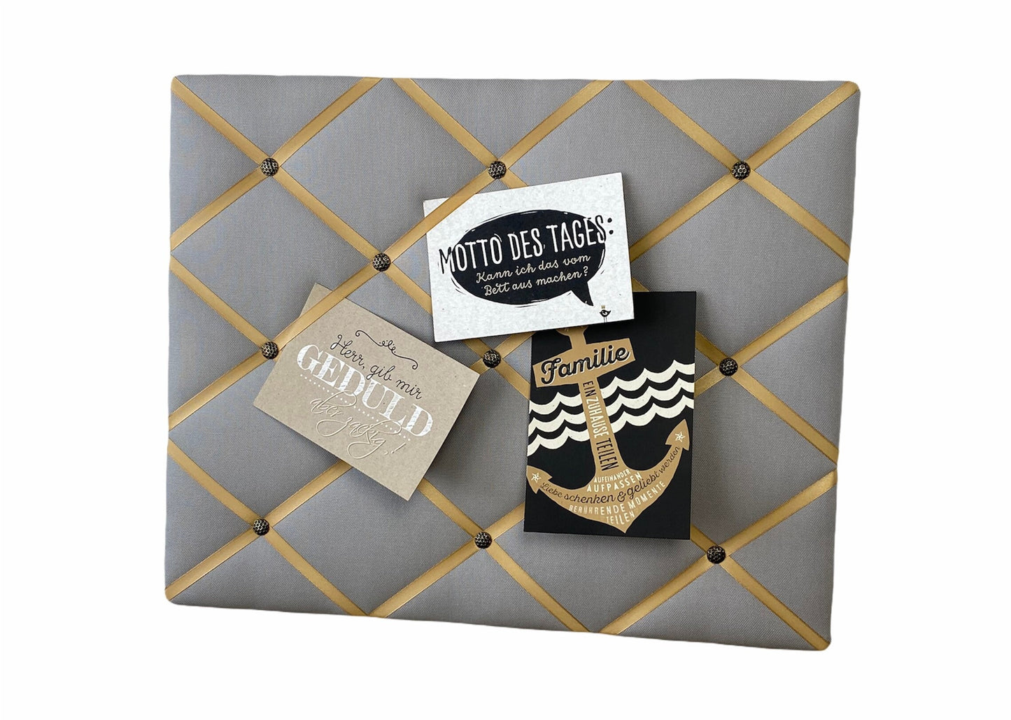 Memoboard grau senfgelb gold