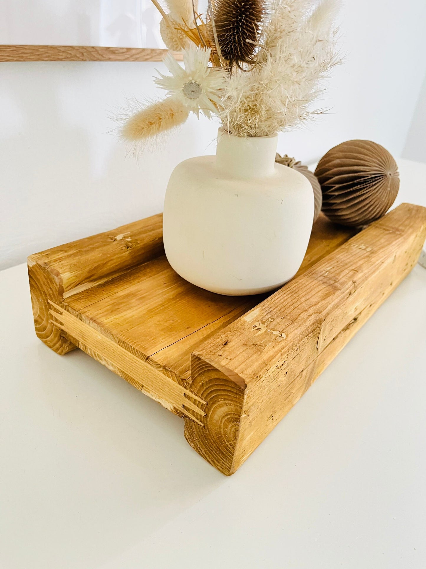 Upcycling Schalungsträger Holzdeko Tablett Eiche gebeizt