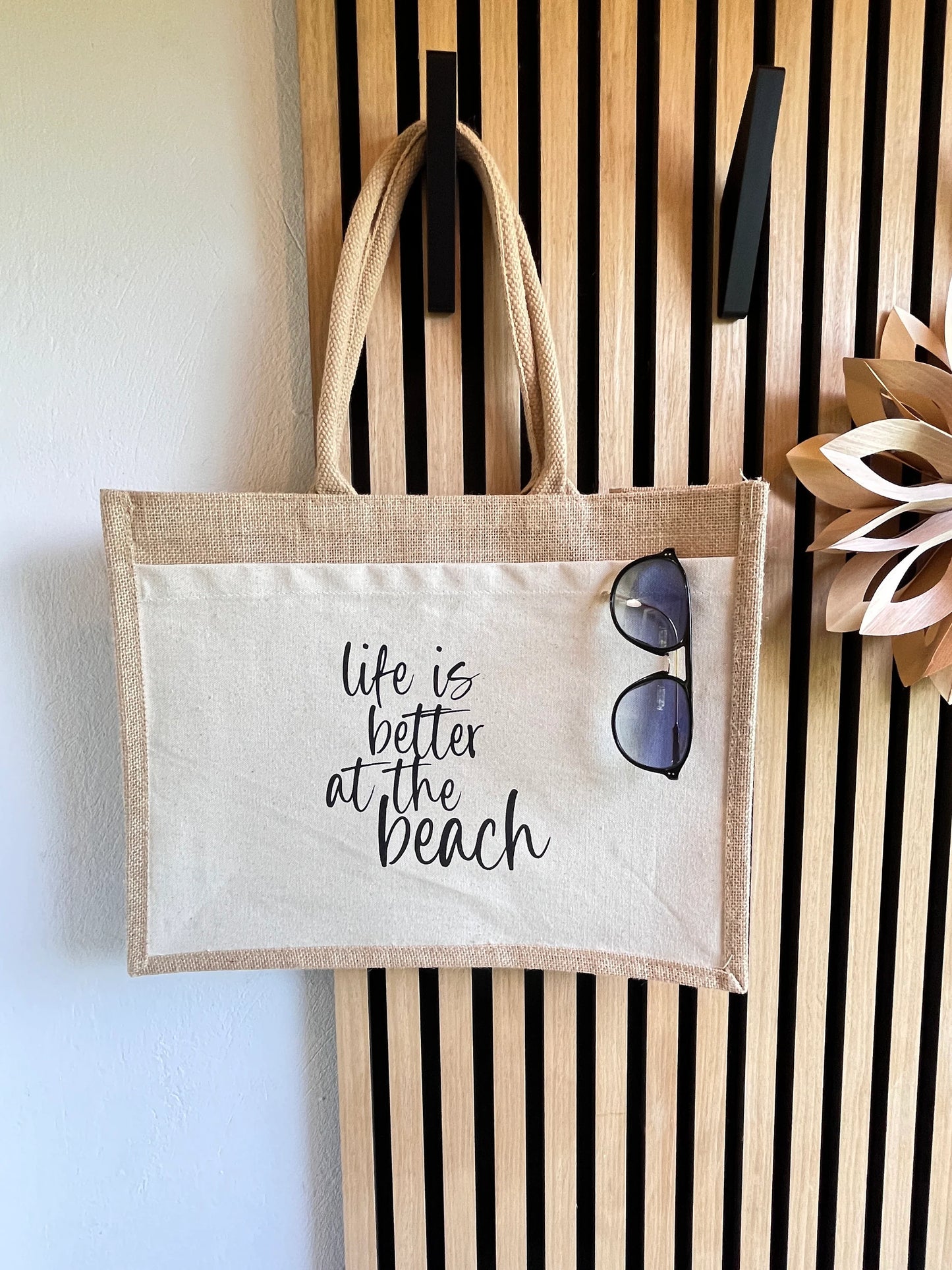 Shopper Strandtasche Jutetasche Life is better at the beach