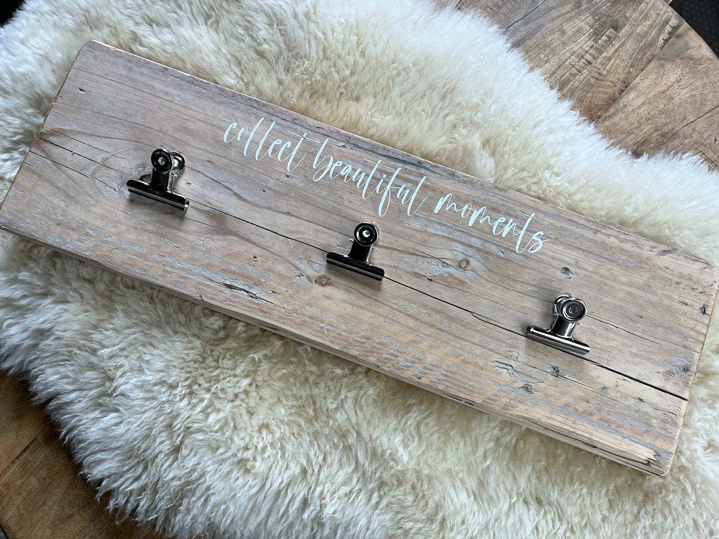 Upcycling Memoboard collect beautiful moments weiß
