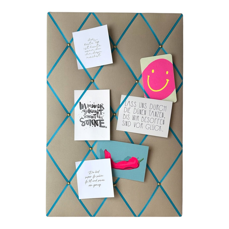 Memoboard Canvas beige - türkis