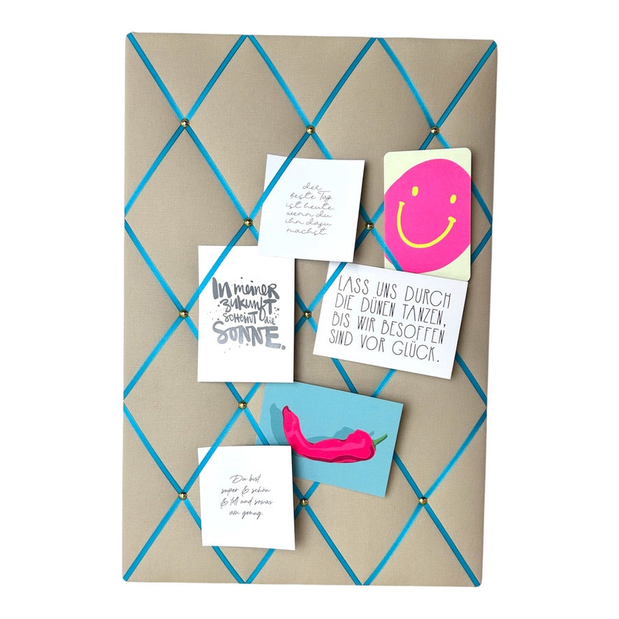 Memoboard Canvas beige - türkis