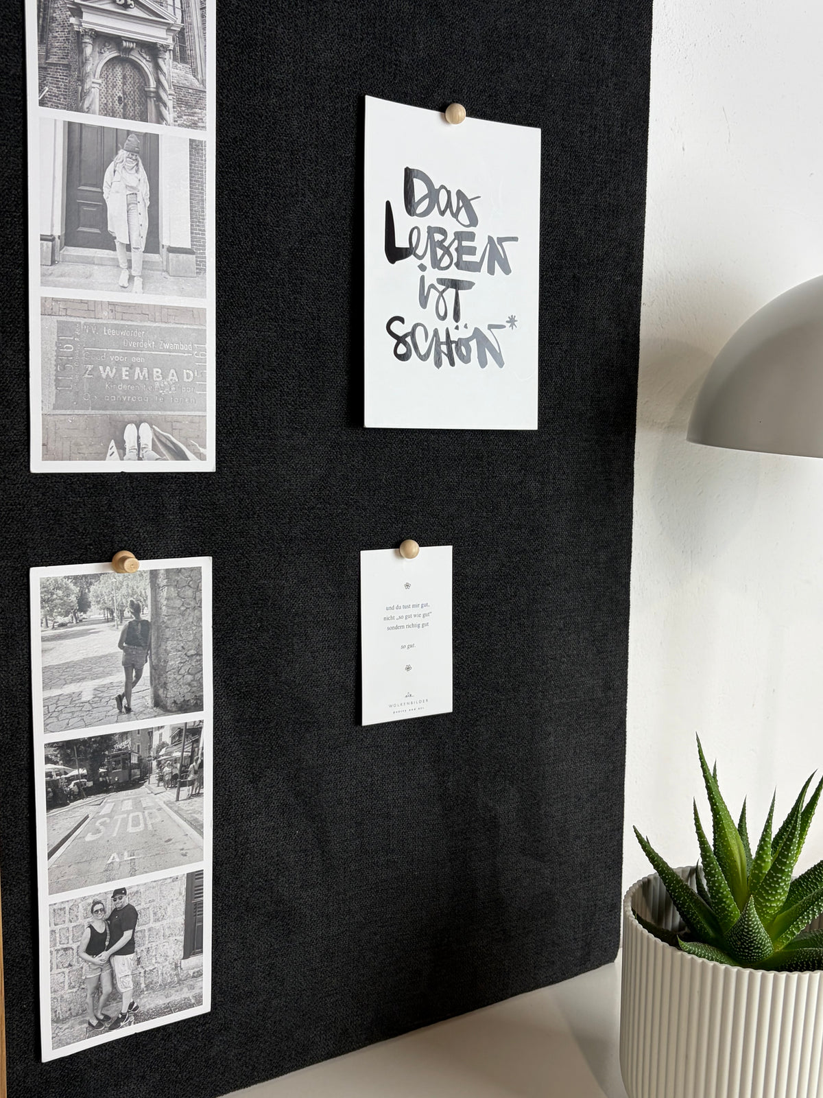 Pinnwand Pinboard Fotoboard anthrazit