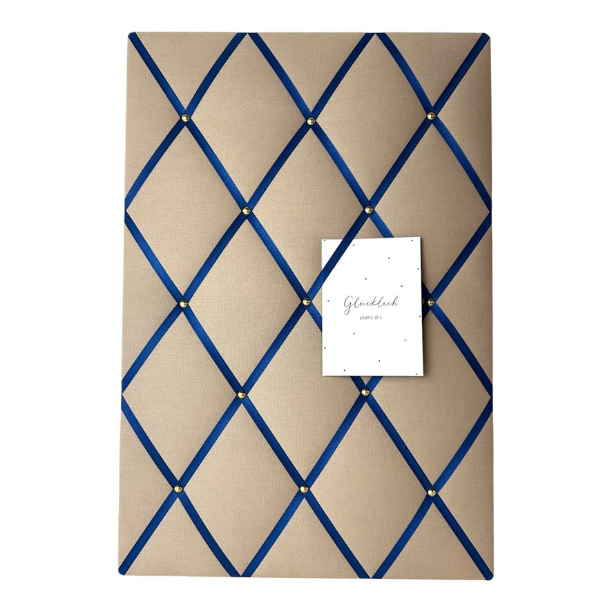 Memoboard Canvas beige - marineblau