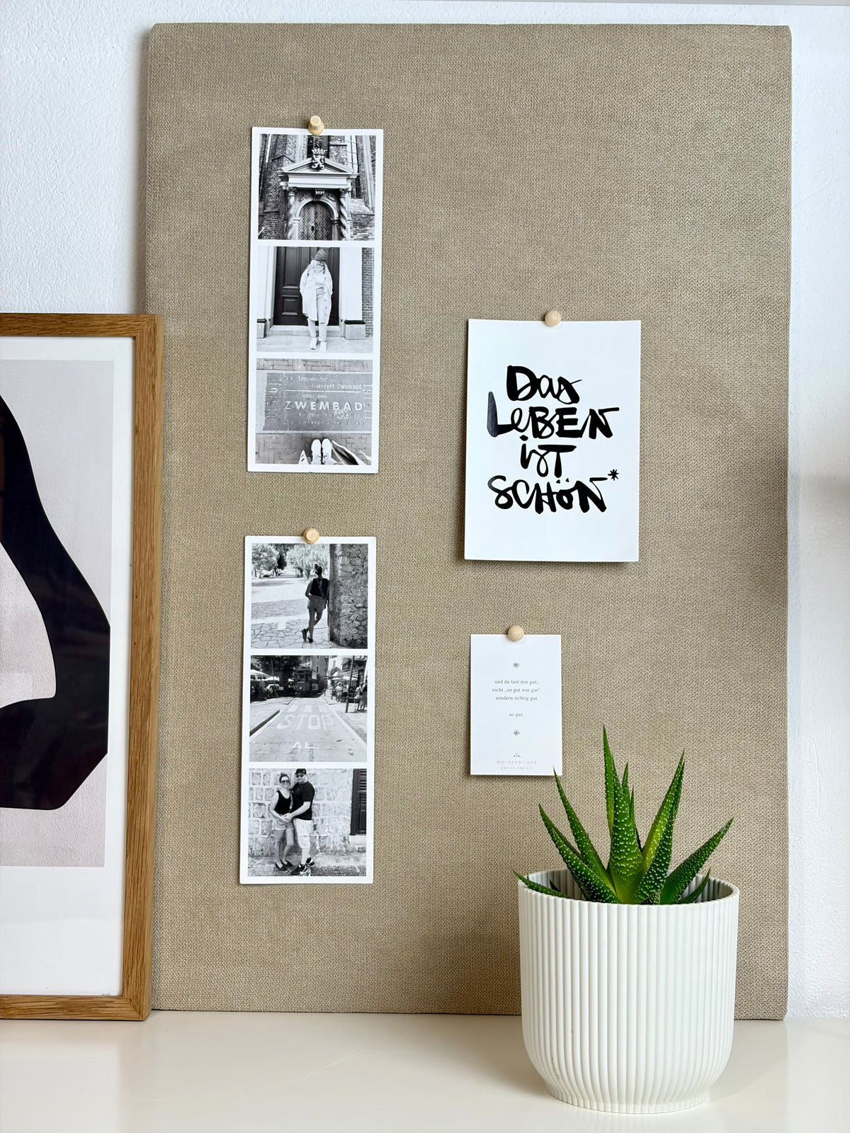 Pinnwand Pinboard Fotoboard beige