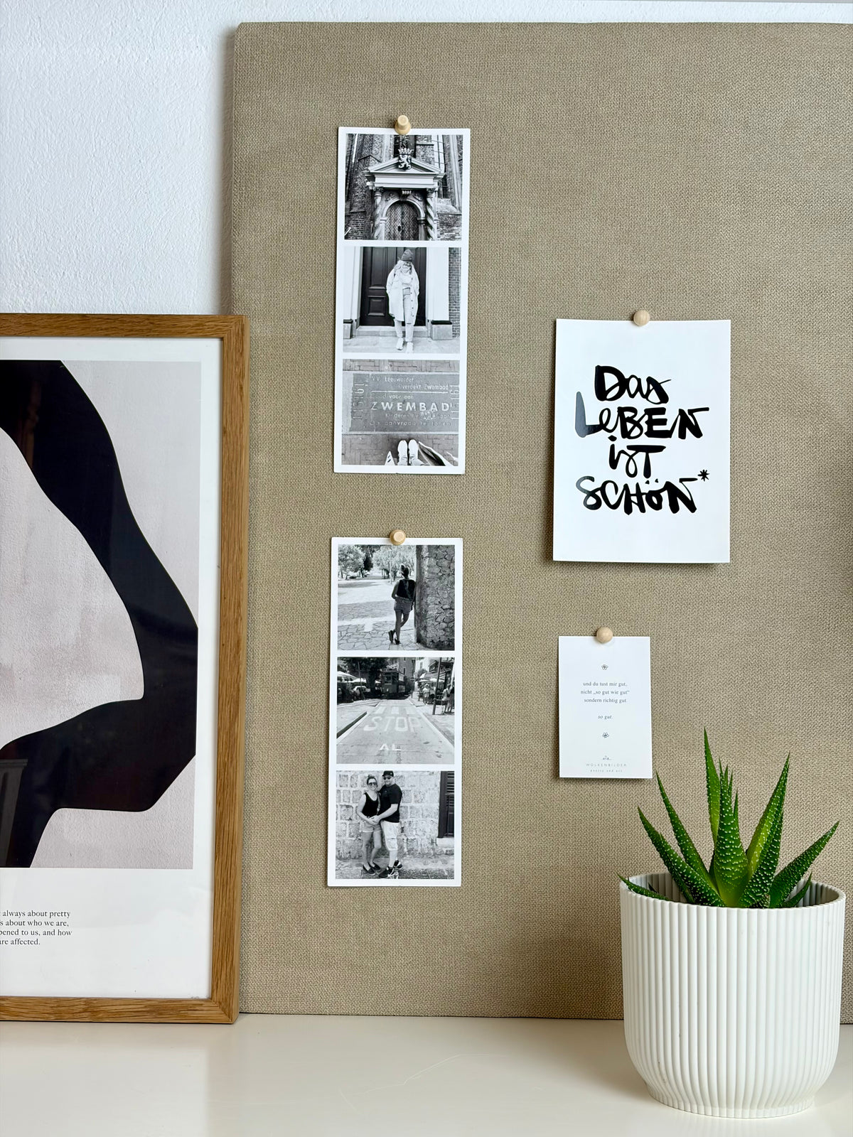 Pinnwand Pinboard Fotoboard beige