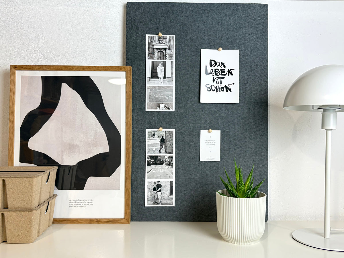 Pinnwand Pinboard Fotoboard grau