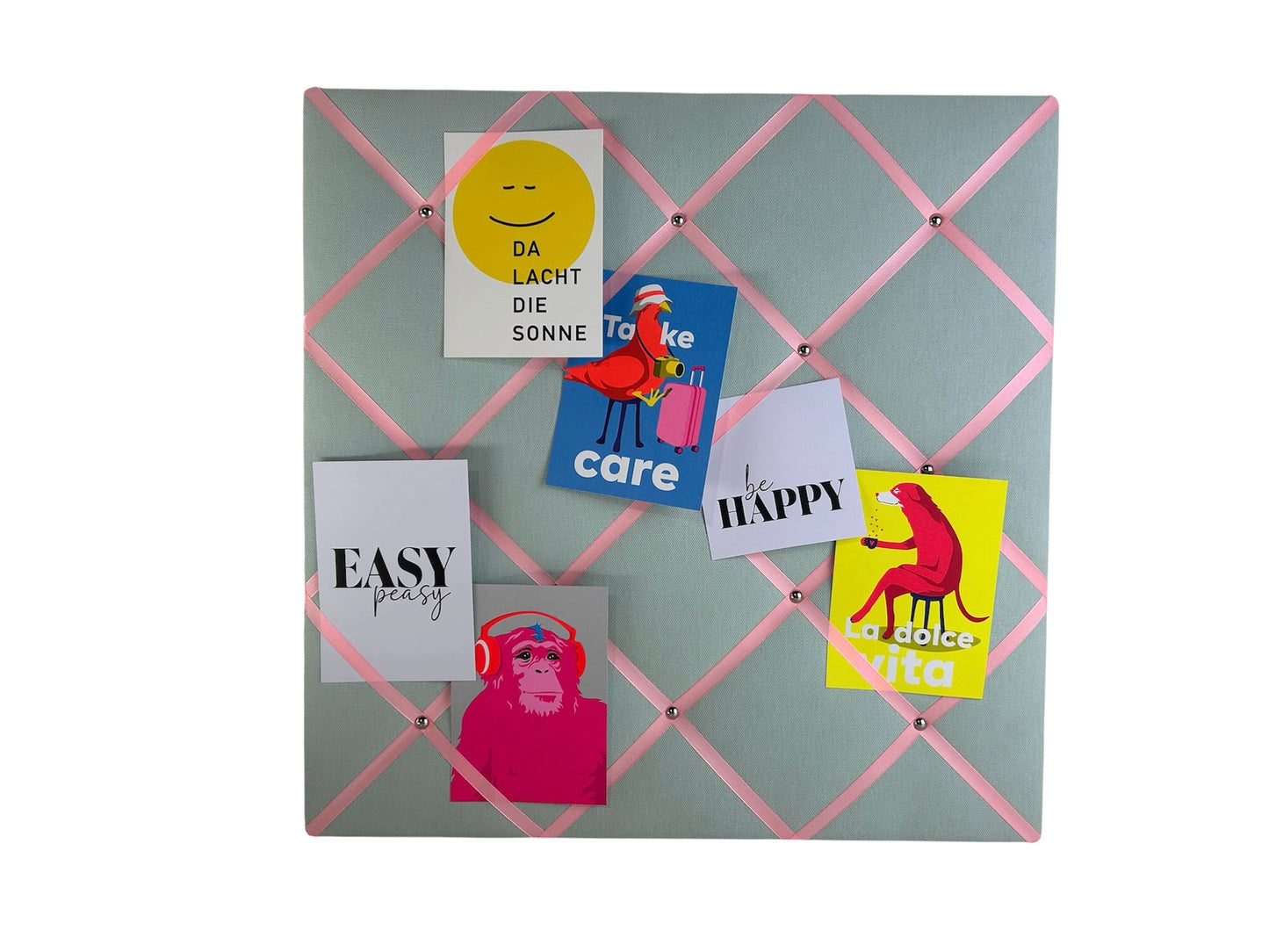 Memoboard helles mint & rosa Wunschgröße