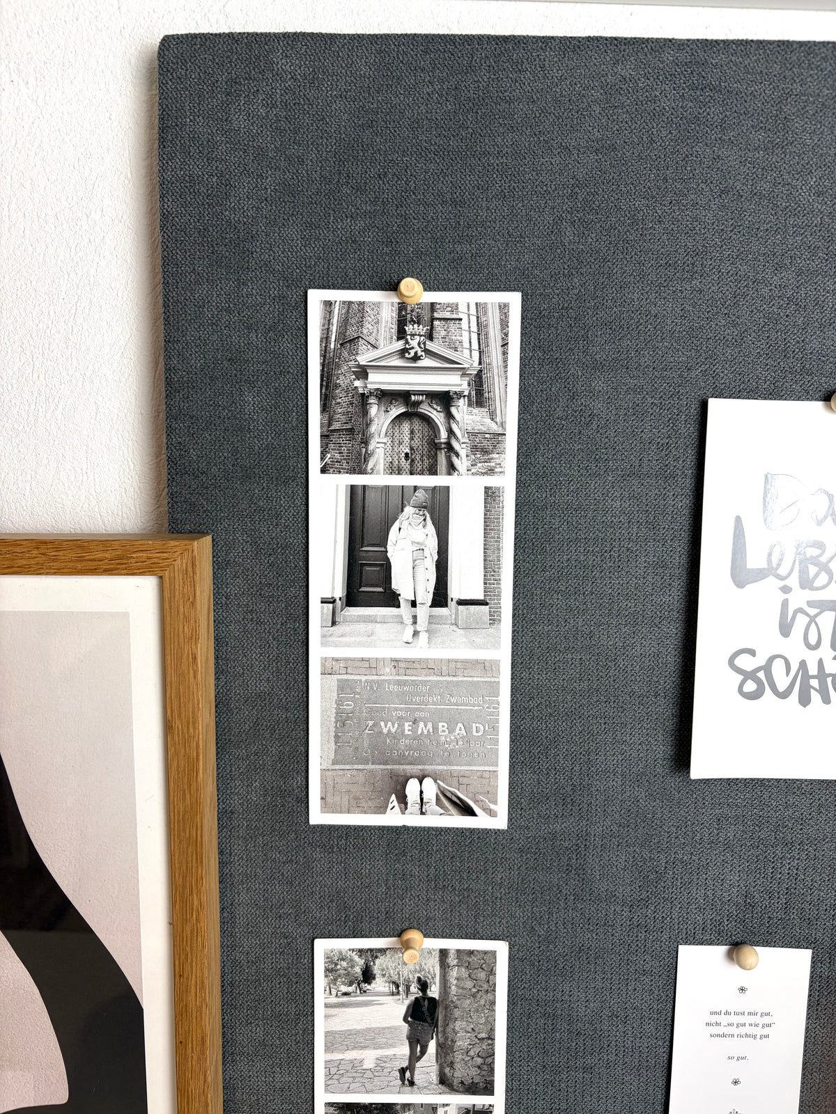 Pinnwand Pinboard Fotoboard grau