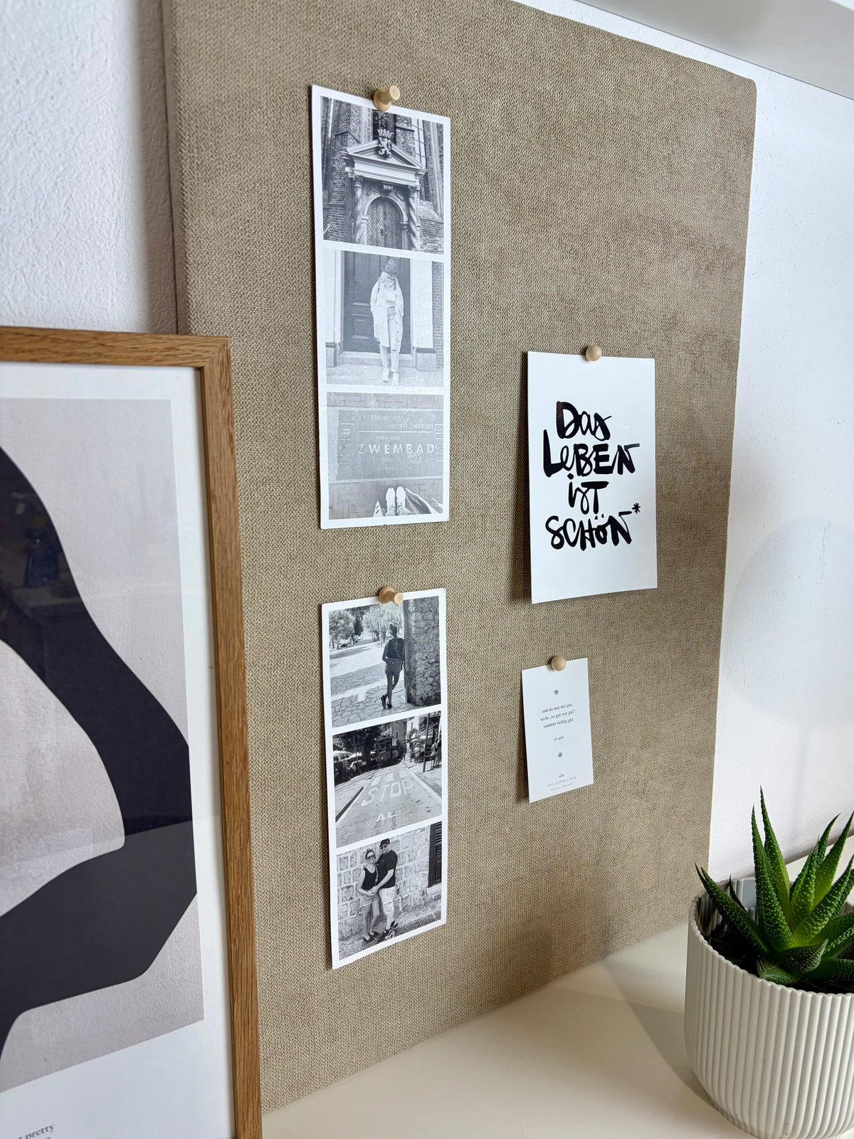 Pinnwand Pinboard Fotoboard beige