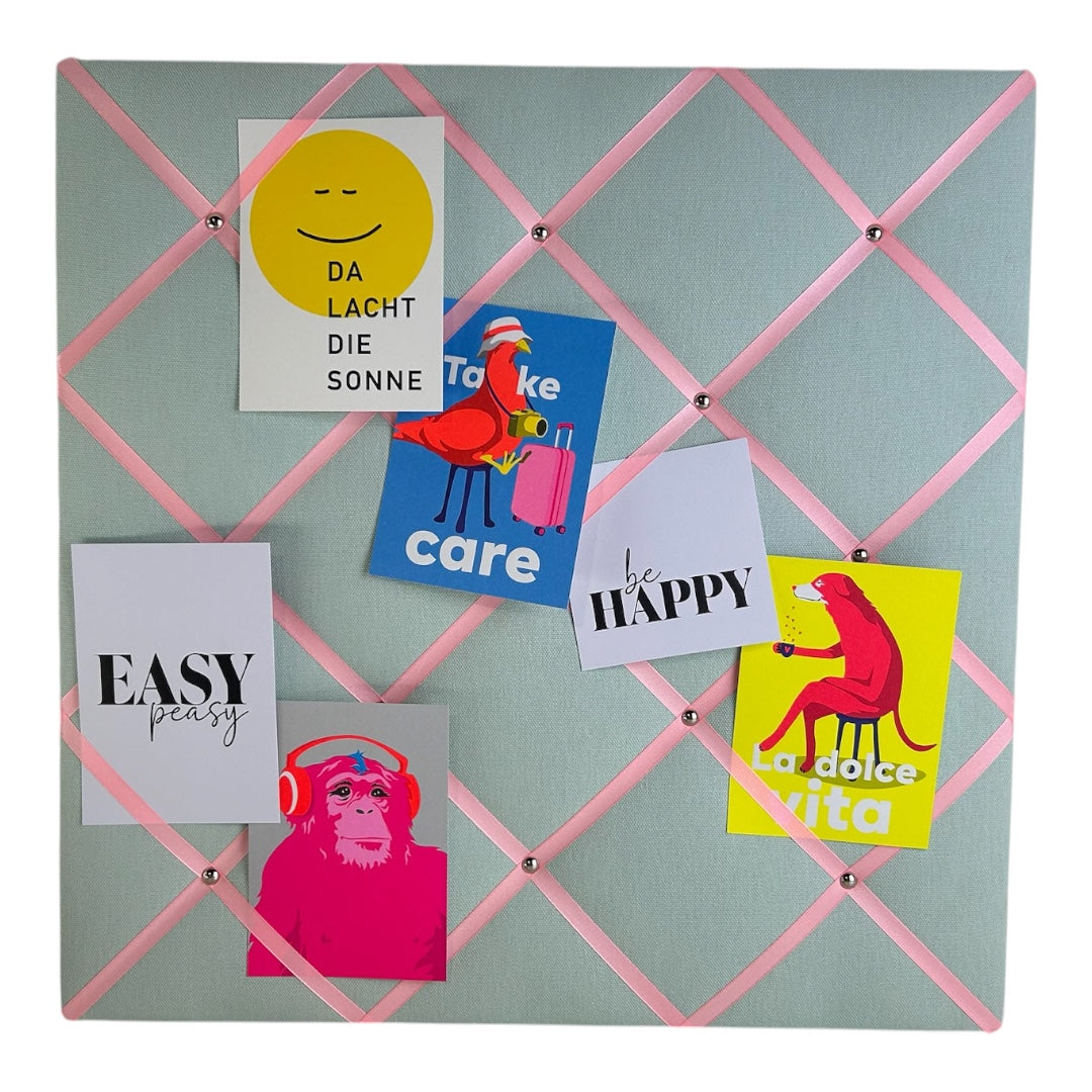 Memoboard helles mint & rosa Wunschgröße