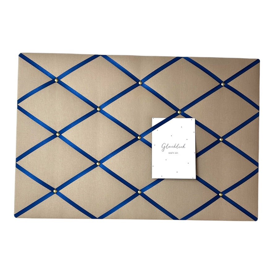 Memoboard Canvas beige - marineblau