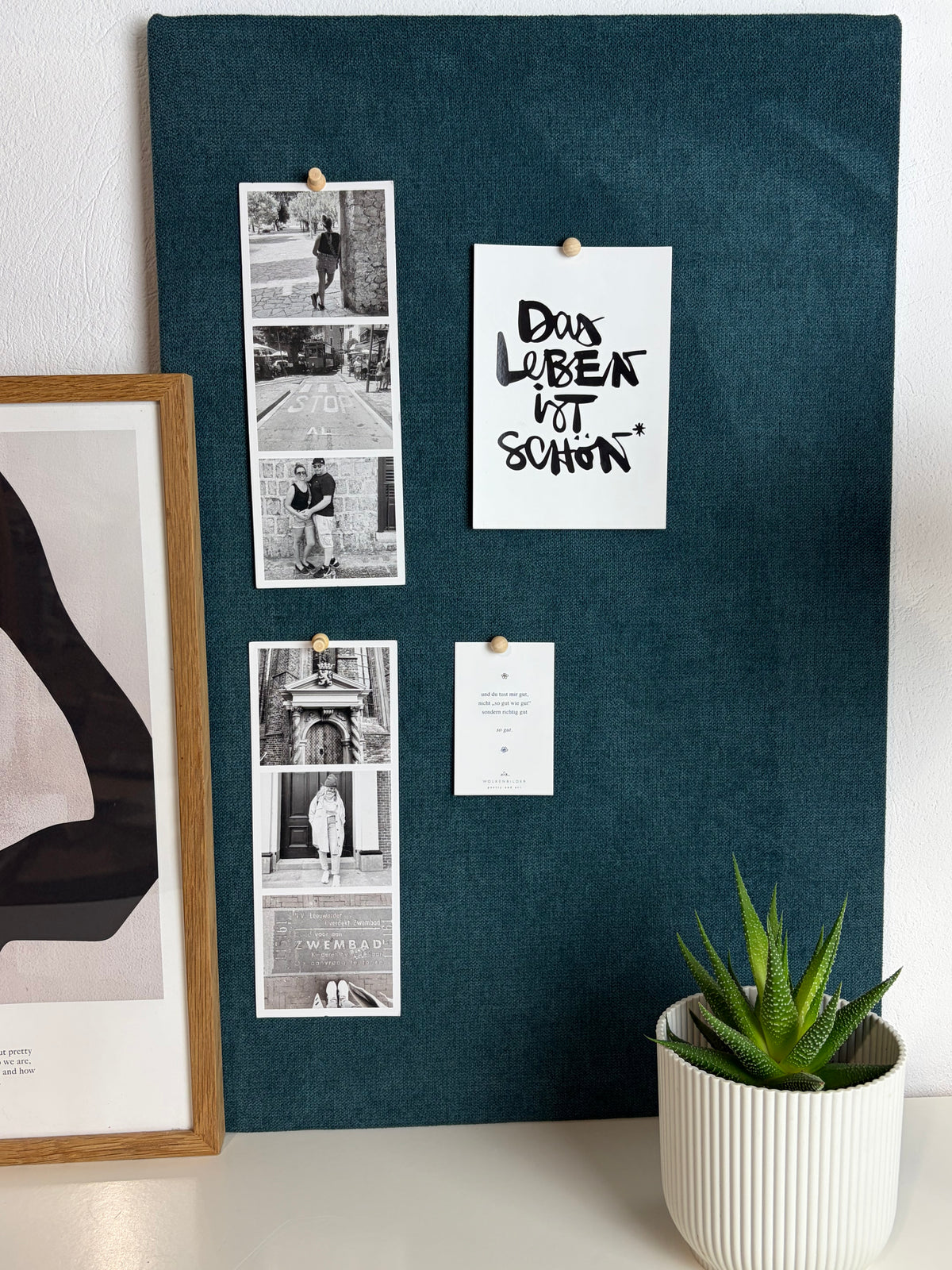 Pinnwand Pinboard Fotoboard petrol