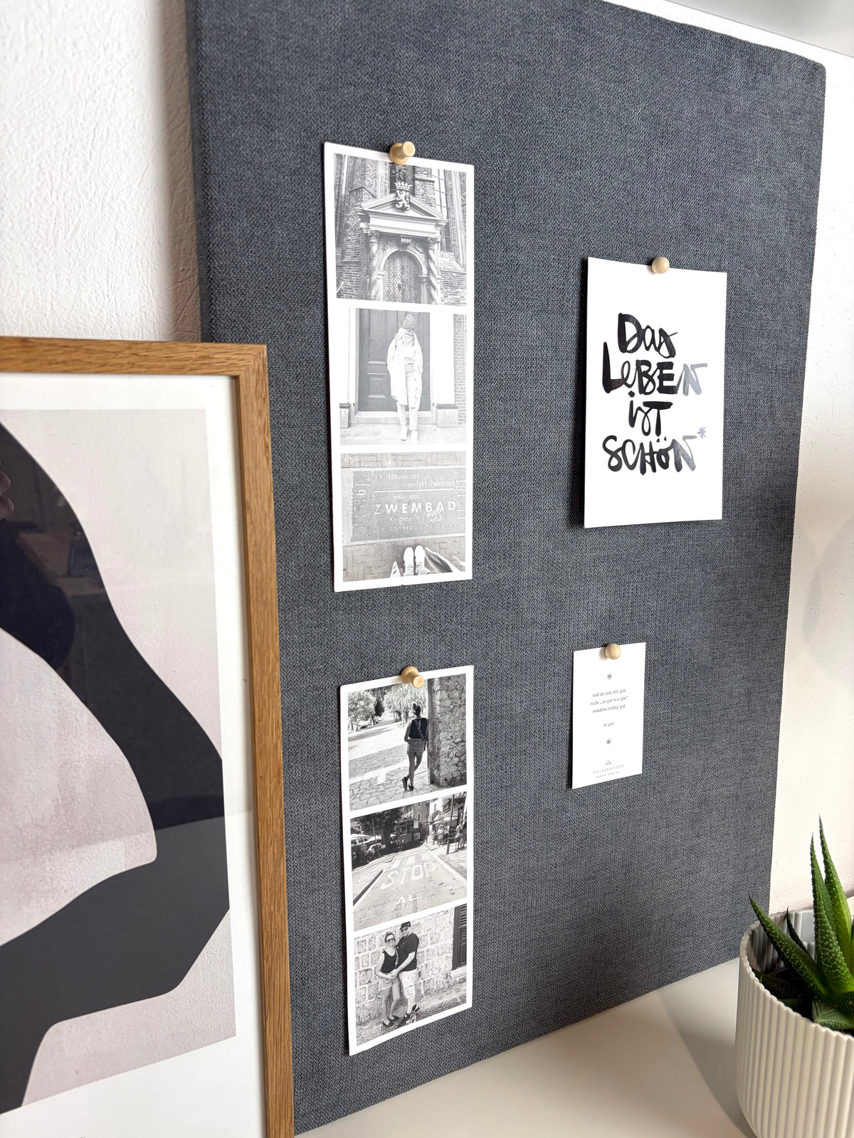 Pinnwand Pinboard Fotoboard grau