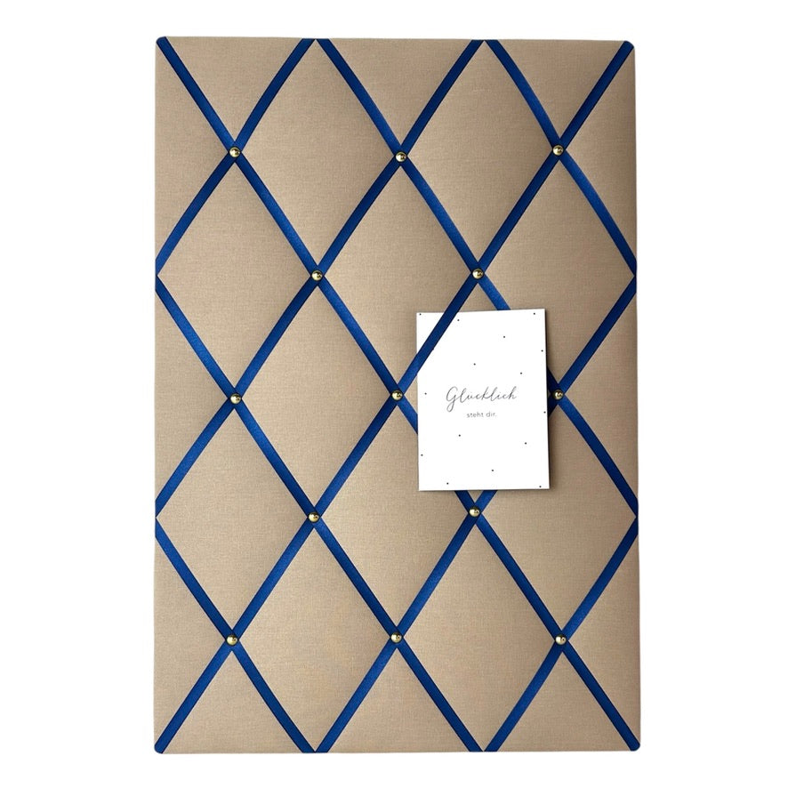Memoboard Canvas beige - marineblau