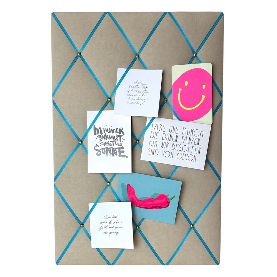 Memoboard Canvas beige - türkis