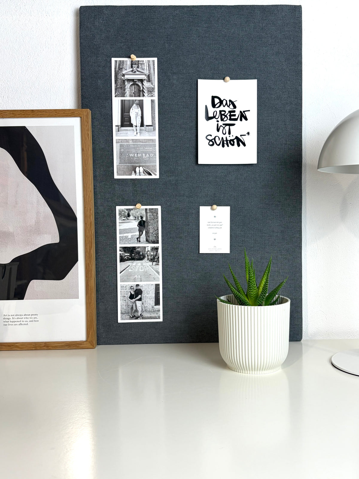 Pinnwand Pinboard Fotoboard grau