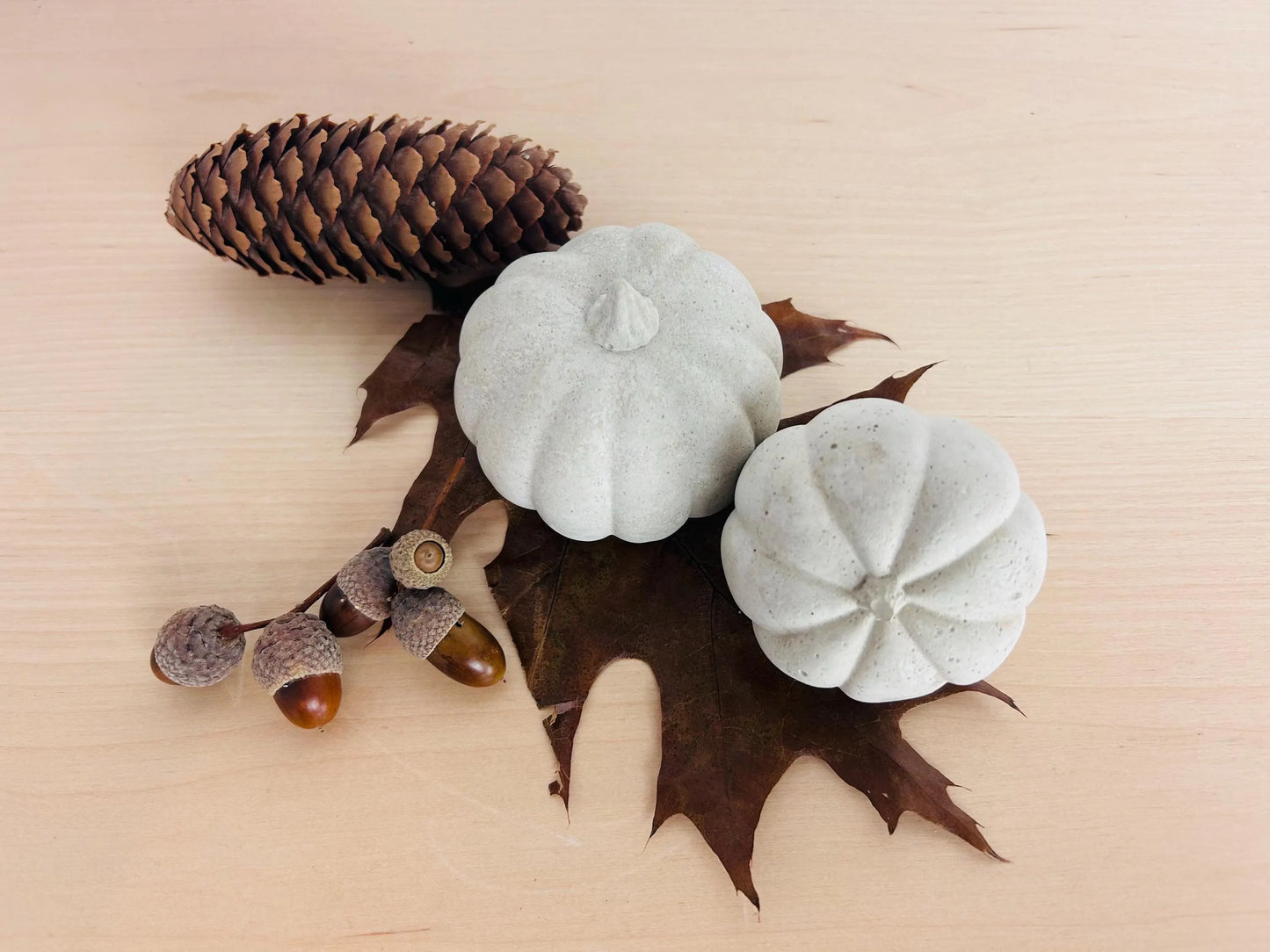 Beton Kürbis-Paar Herbstdeko