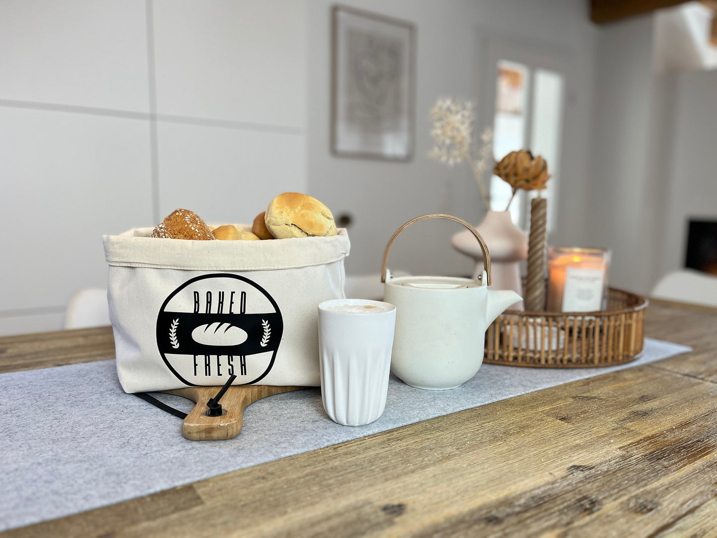 Brötchenkorb baked fresh skandinavisch