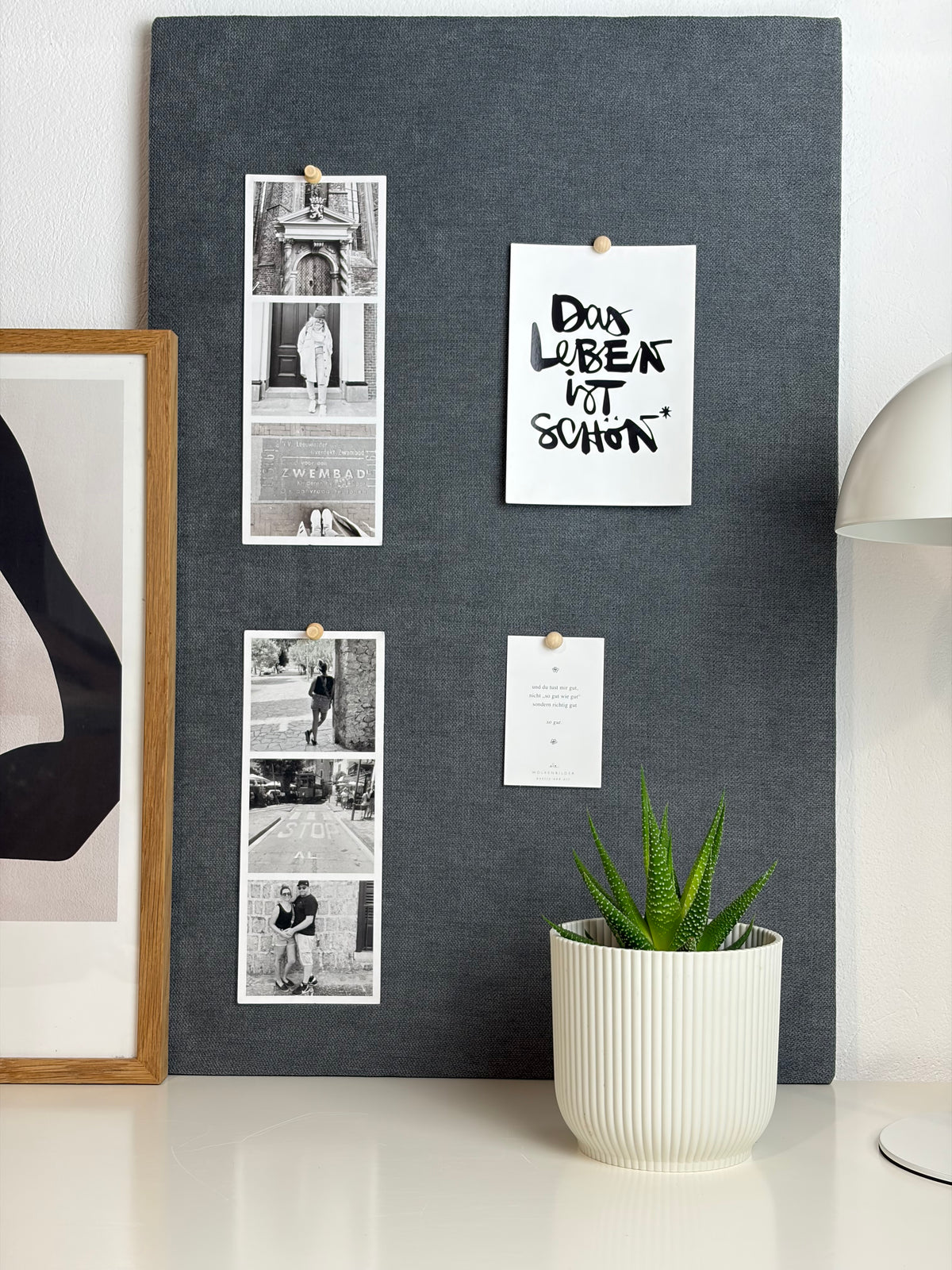 Pinnwand Pinboard Fotoboard grau