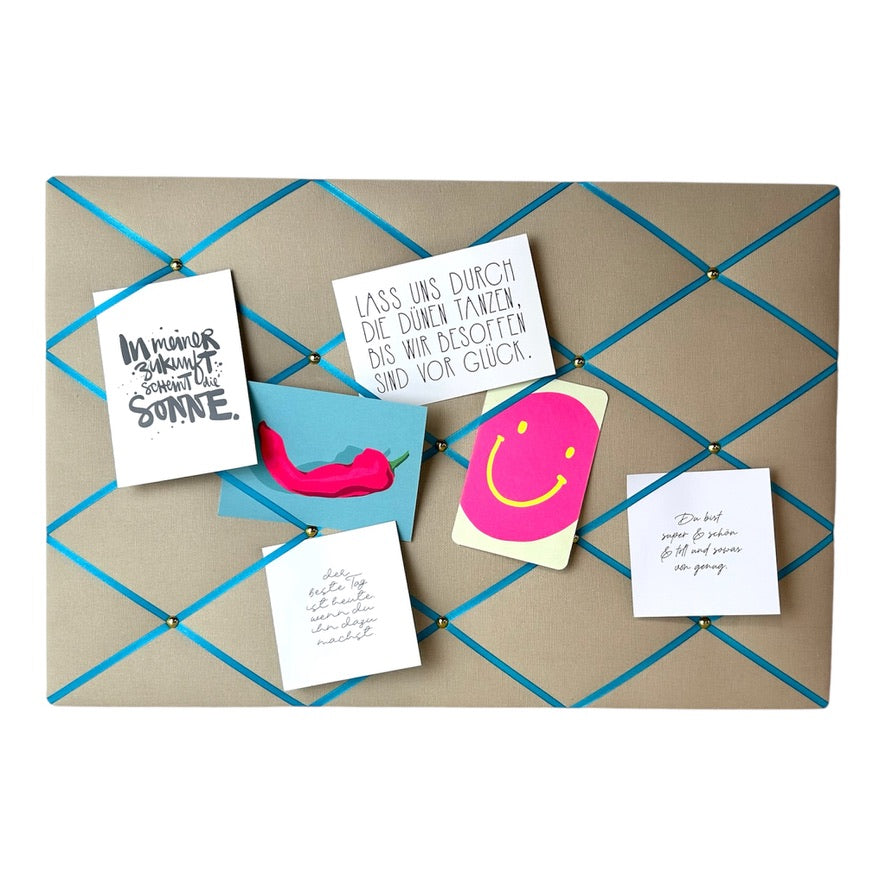 Memoboard Canvas beige - türkis