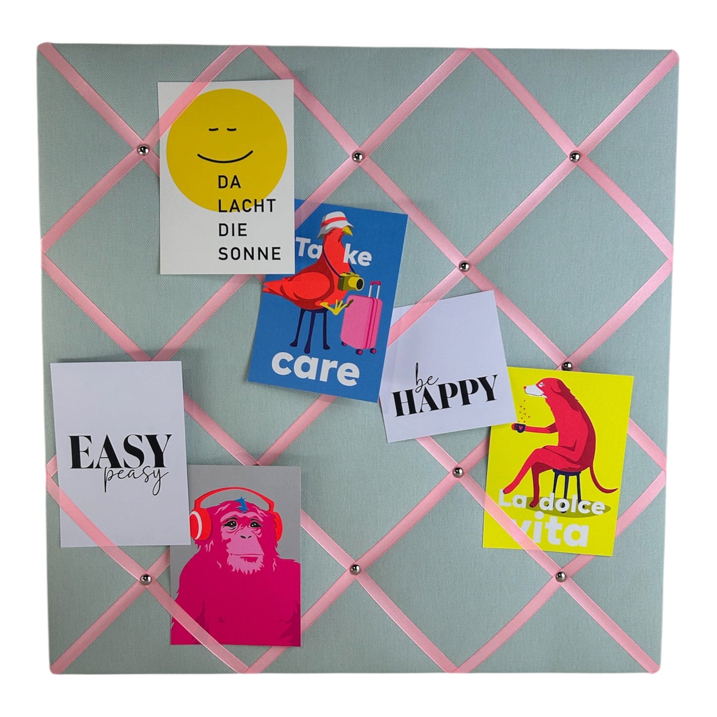 Memoboard helles mint & rosa Wunschgröße