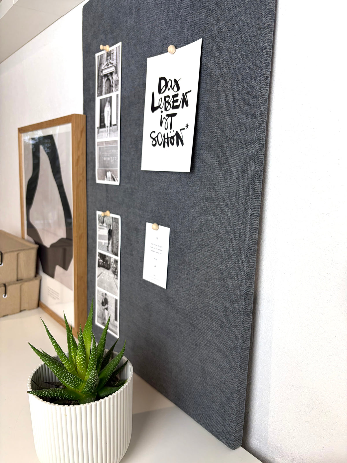 Pinnwand Pinboard Fotoboard grau