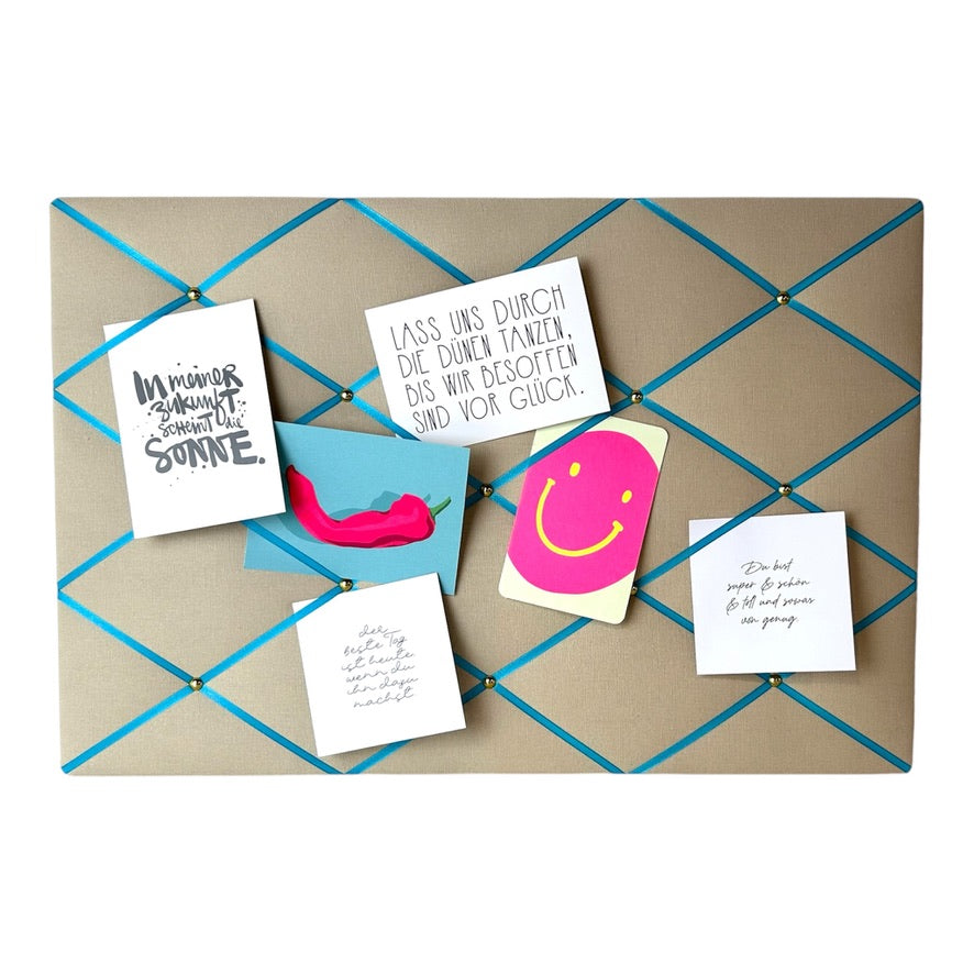 Memoboard Canvas beige - türkis