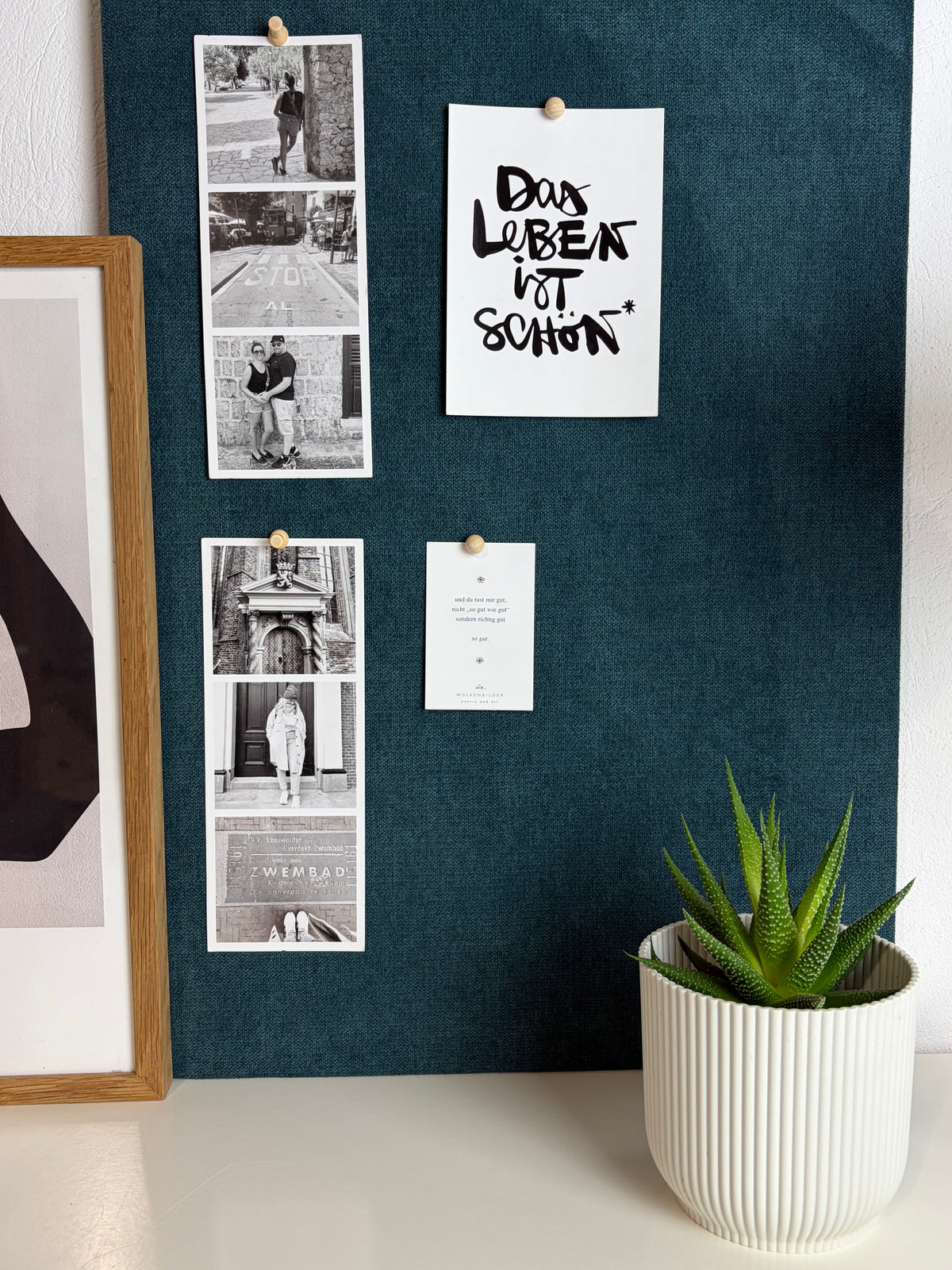 Pinnwand Pinboard Fotoboard petrol