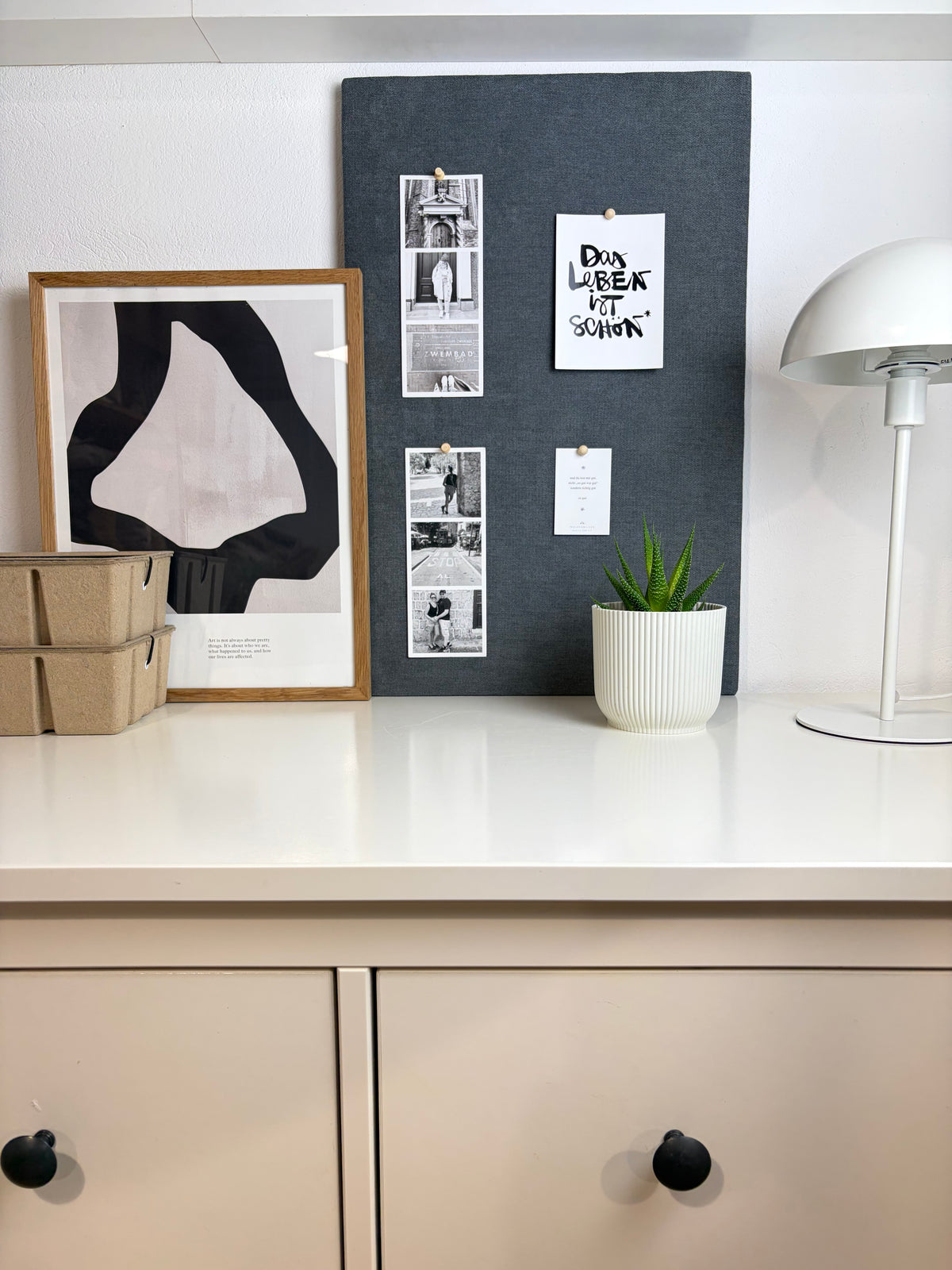 Pinnwand Pinboard Fotoboard grau