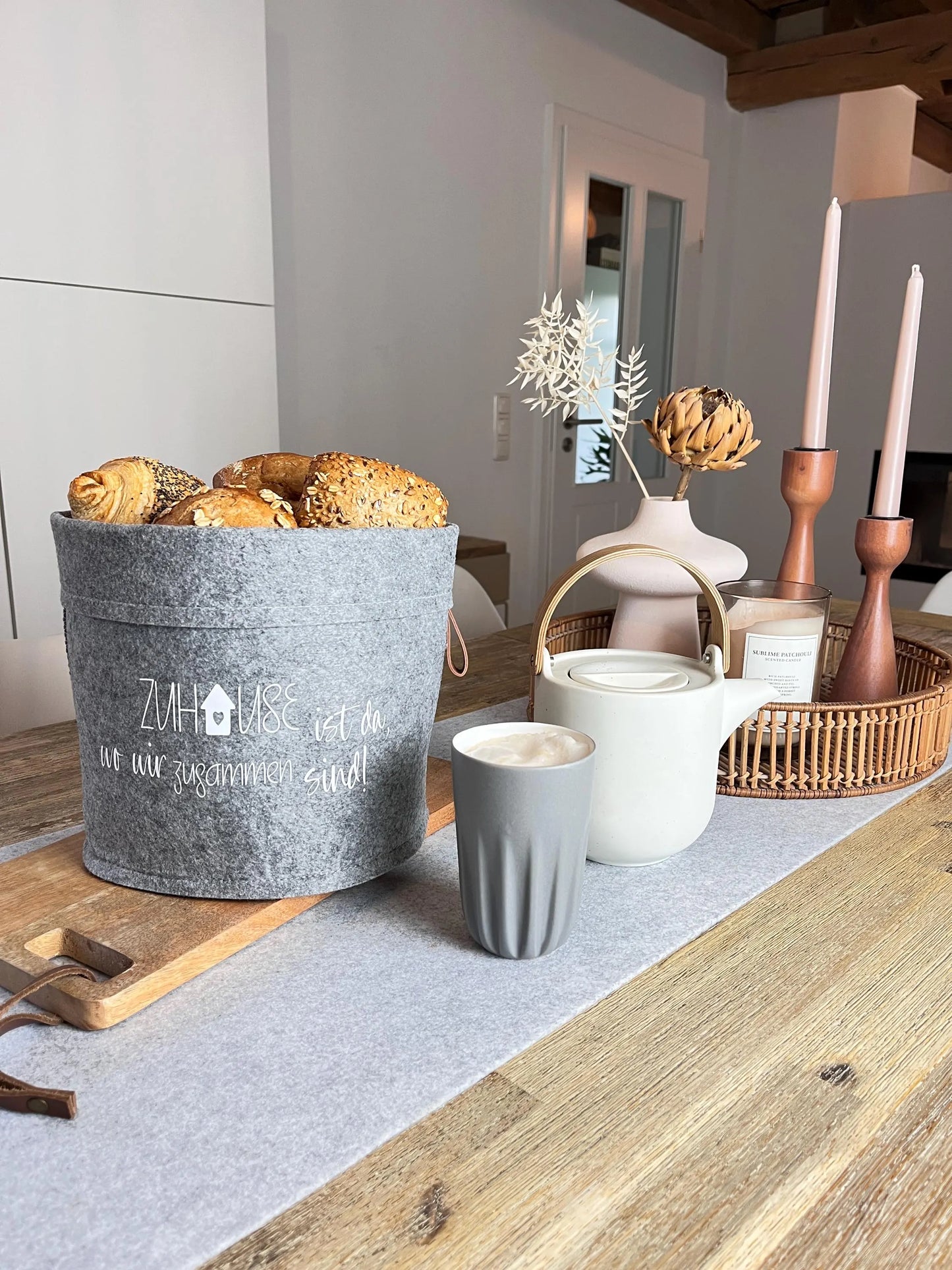Utensilo Brötchenkorb Zuhause  Filz Einweihung Hochzeit