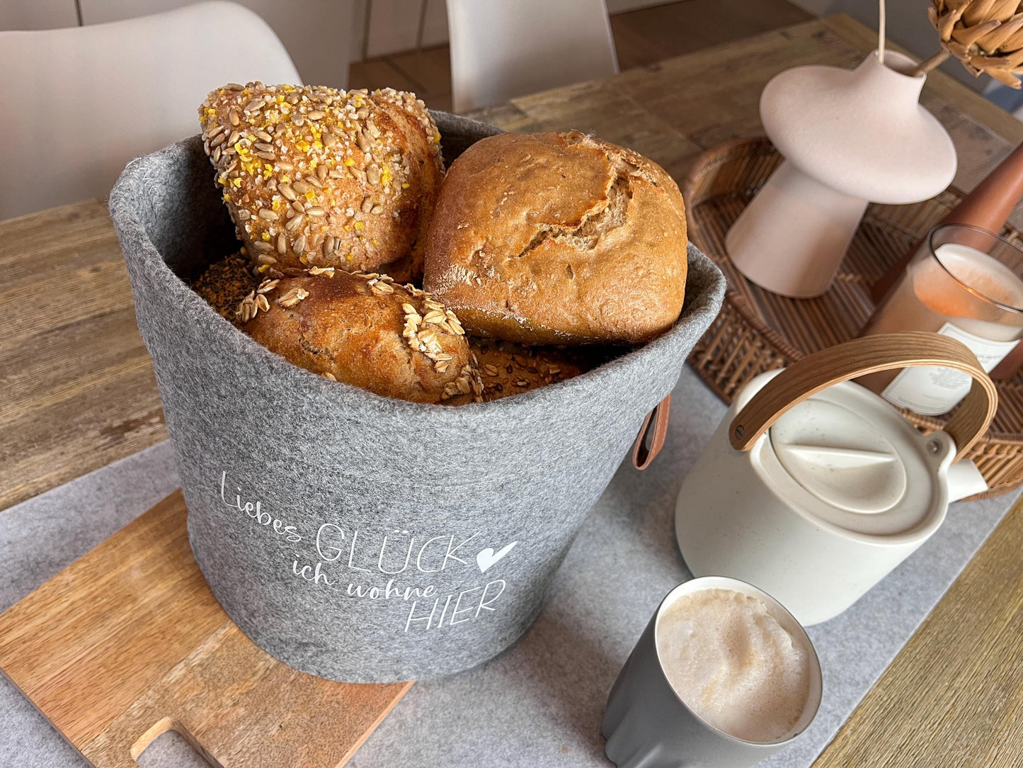 Brotkorb Utensilo Liebes Glück Filz