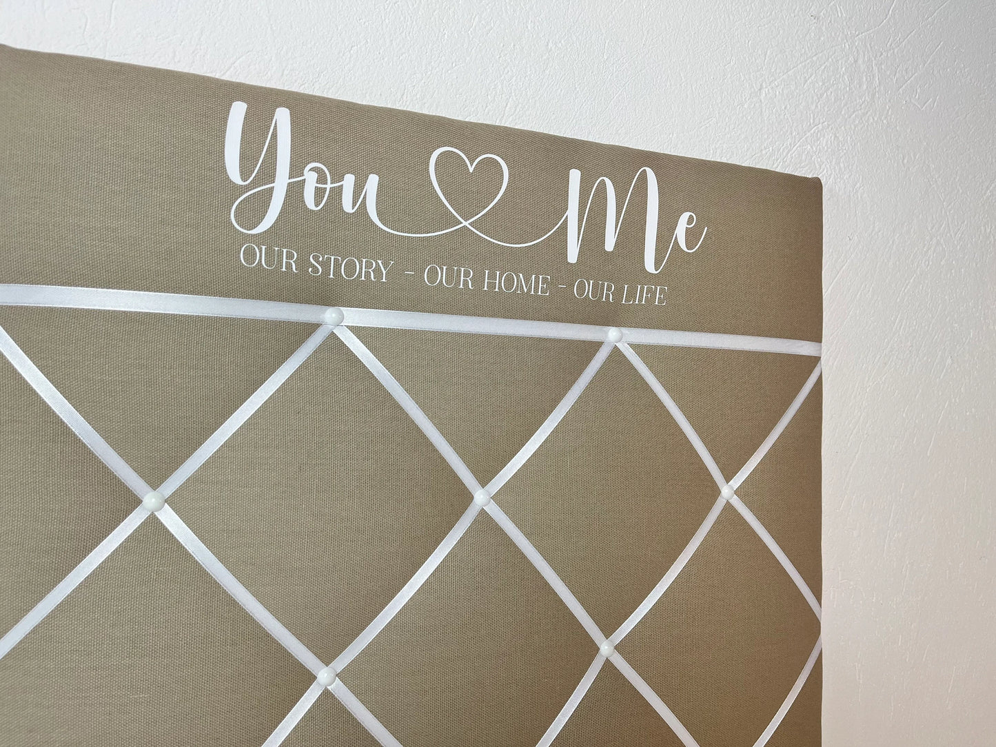 Memoboard Hochzeit you&me sand
