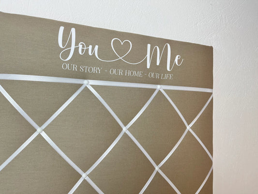 Memoboard Hochzeit you&me sand