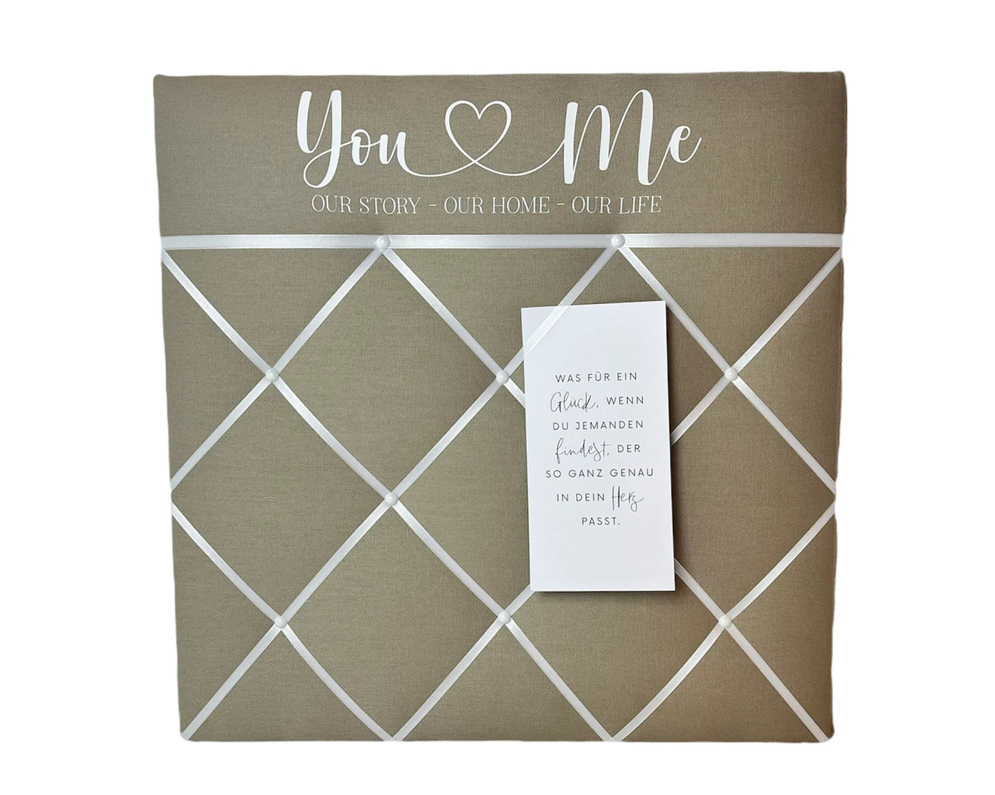Memoboard Hochzeit you&me sand