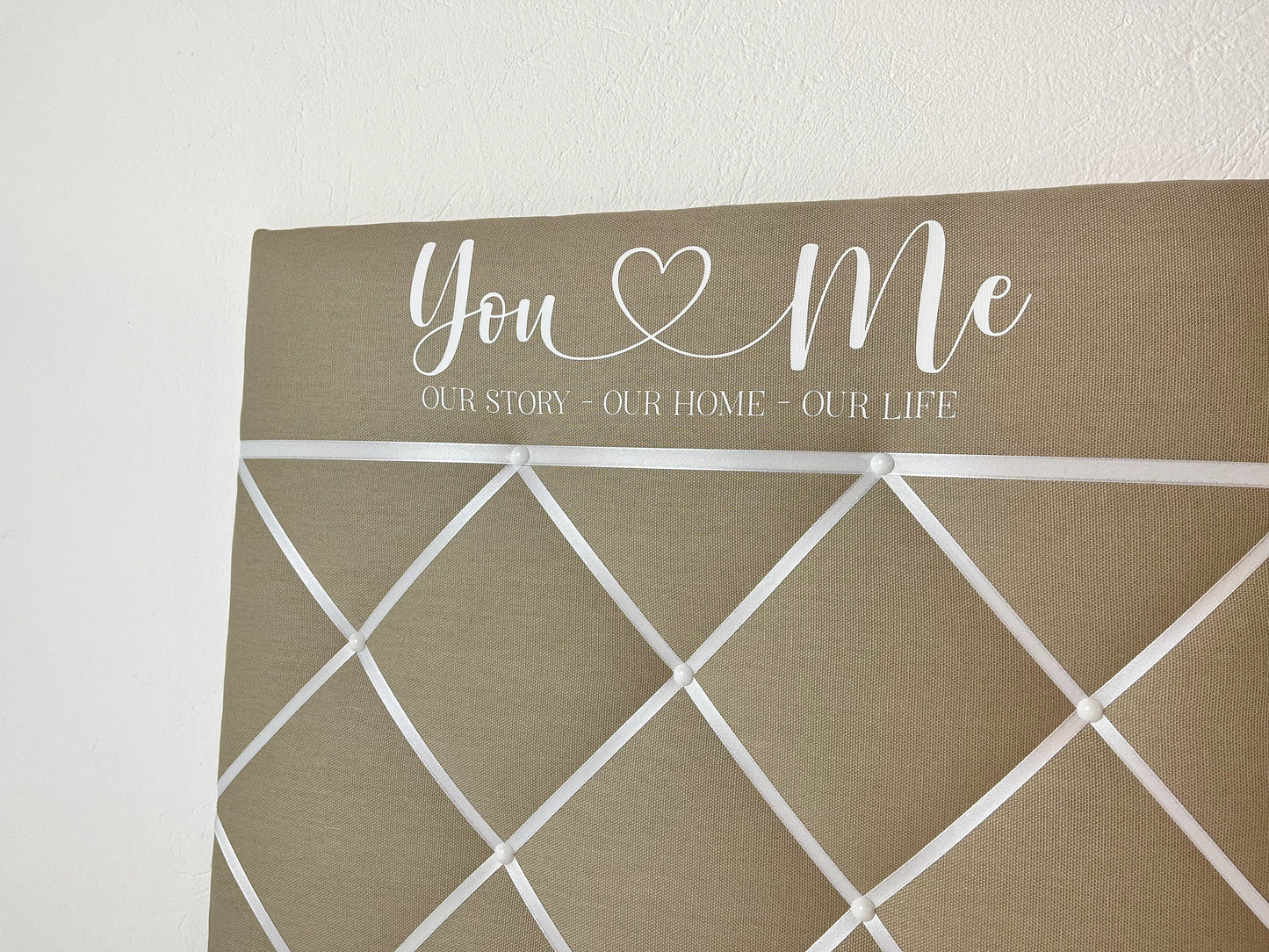 Memoboard Hochzeit you&me sand