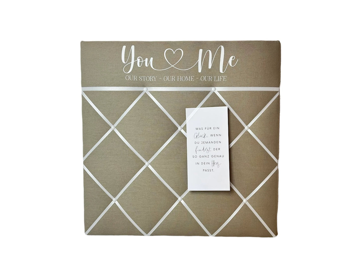 Memoboard Hochzeit you&me sand