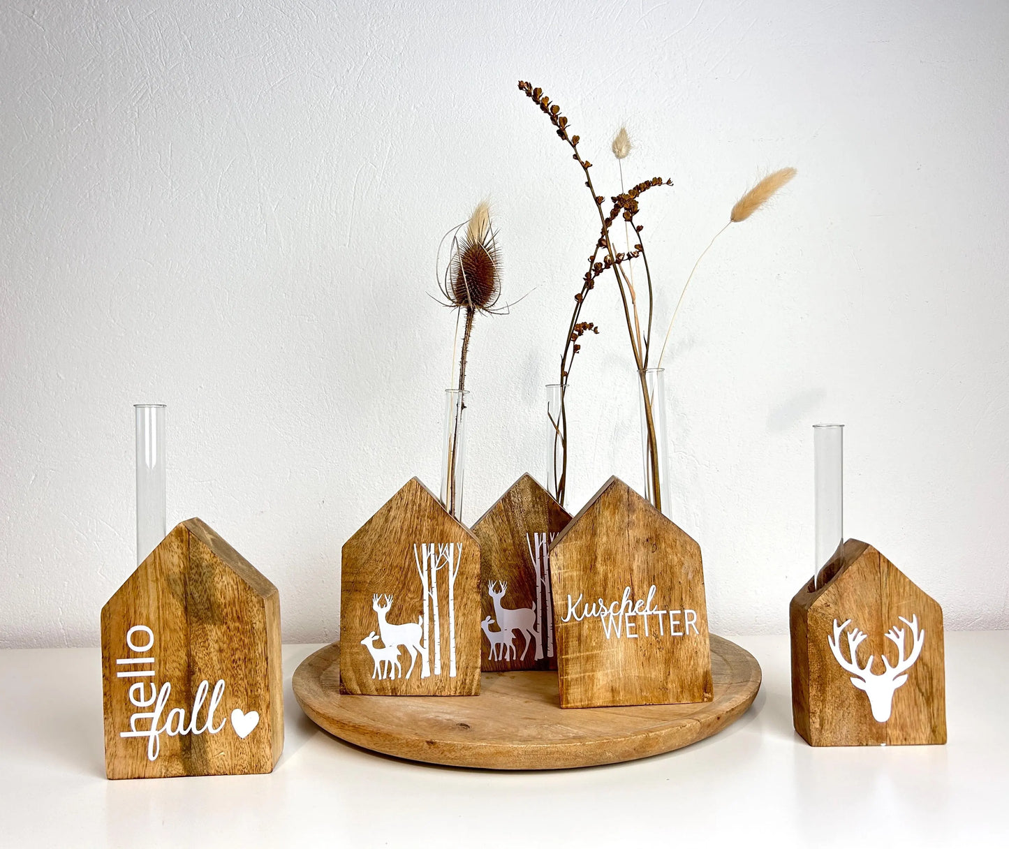 Holzhaus Herbstdeko